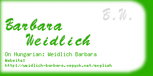 barbara weidlich business card